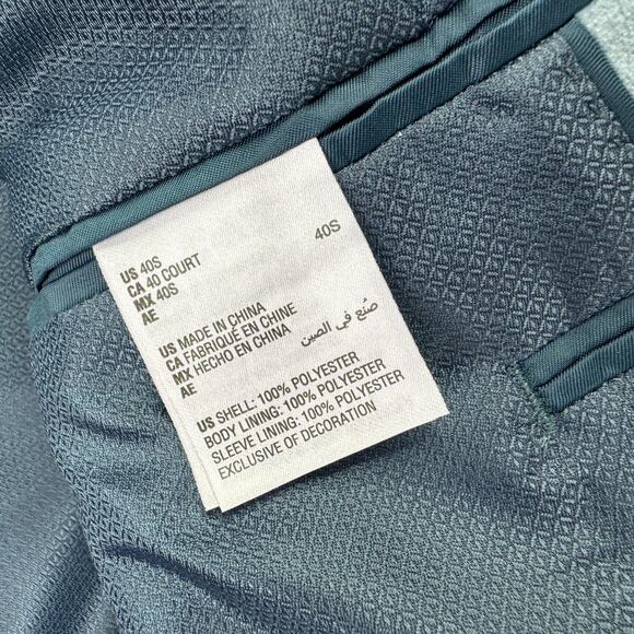 Alfani Mens Slim Fit Solid Velvet Sport Coat Light Blue 40S - Picture 5 of 5